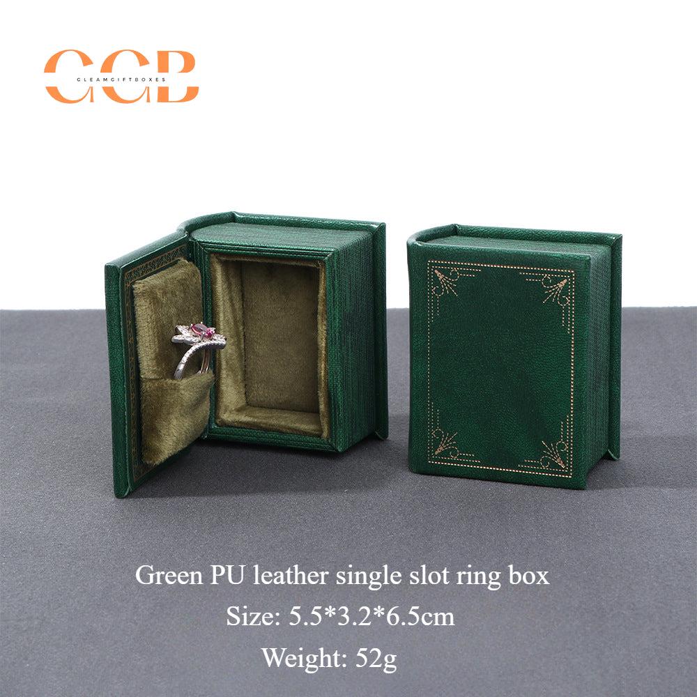 Story Book Pu leather book-shaped jewelry gift box