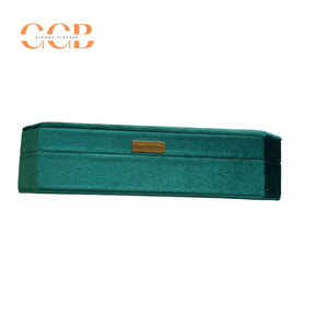 Rectangular velvet ring display box and tray