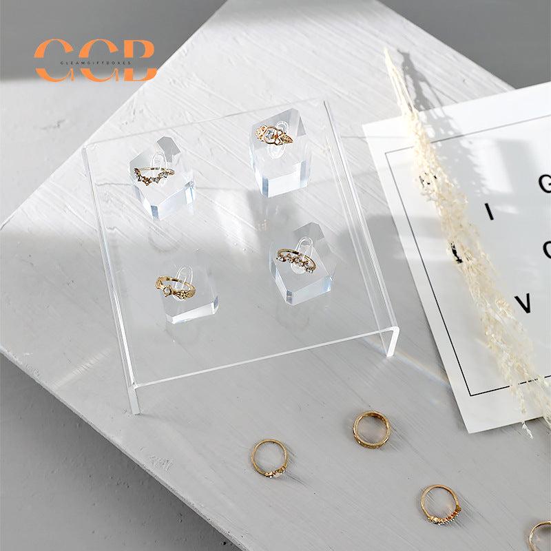 Acrylic Ring Display Stand Set for Jewelry Retail and Organization