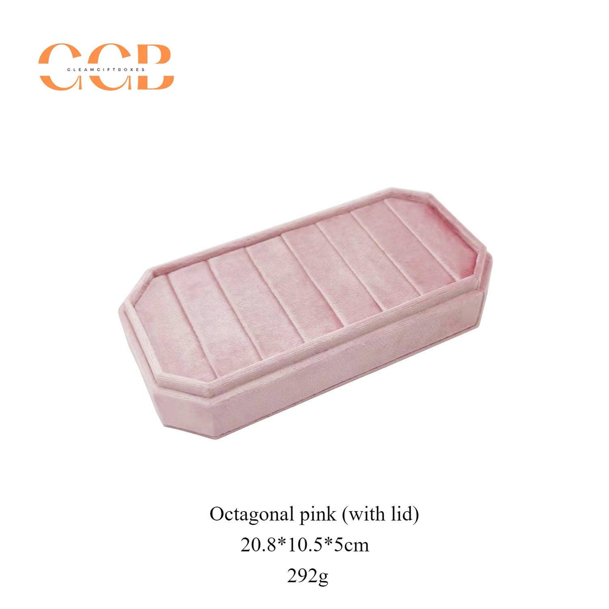 Rectangular velvet ring display box and tray