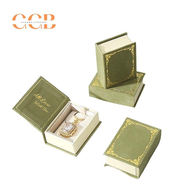 New story book pu leather book-shaped jewelry gift box