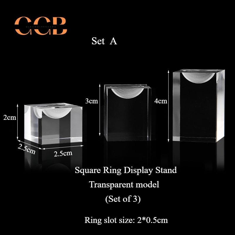 Acrylic Ring Display Stand Set for Jewelry Retail and Organization