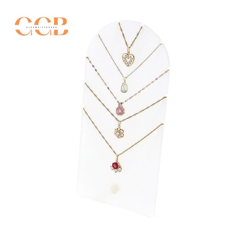 White Acrylic Necklace Display Stand for Jewelry Retail Organization