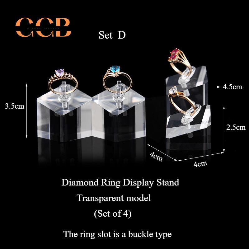 Acrylic Ring Display Stand Set for Jewelry Retail and Organization