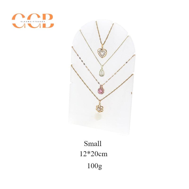 White Acrylic Necklace Display Stand for Jewelry Retail Organization