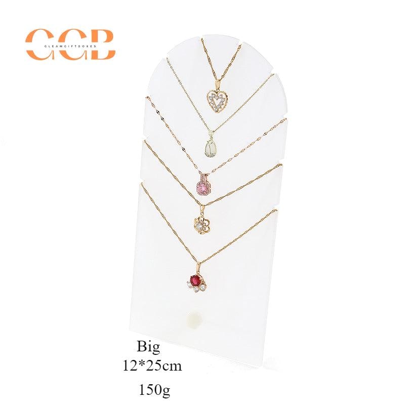 White Acrylic Necklace Display Stand for Jewelry Retail Organization