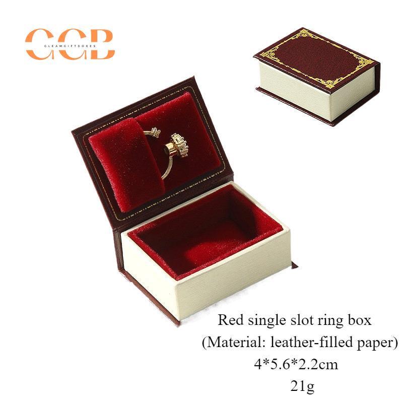New story book pu leather book-shaped jewelry gift box