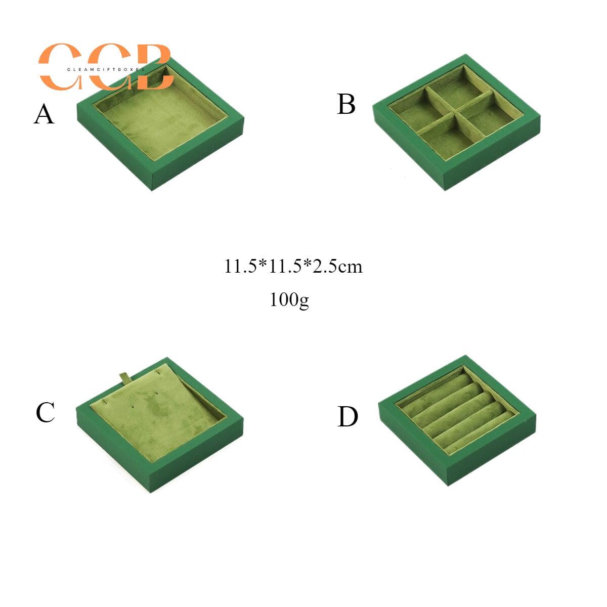 Green Velvet Jewelry Tray Organizer for Necklaces Rings Earrings