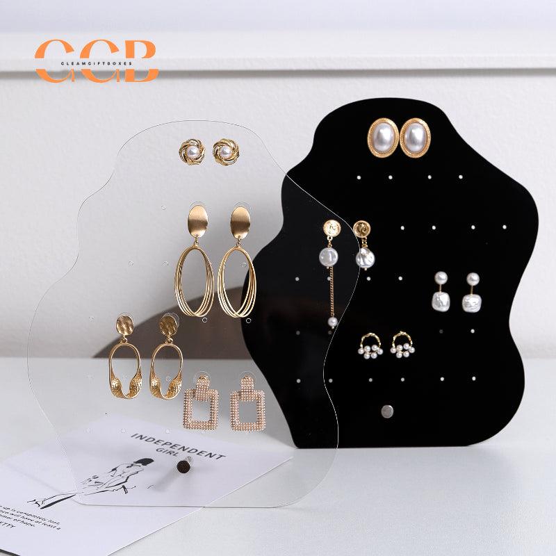 Black Acrylic Earring Display Stand for Jewelry Store Organization