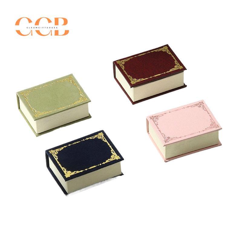 New story book pu leather book-shaped jewelry gift box