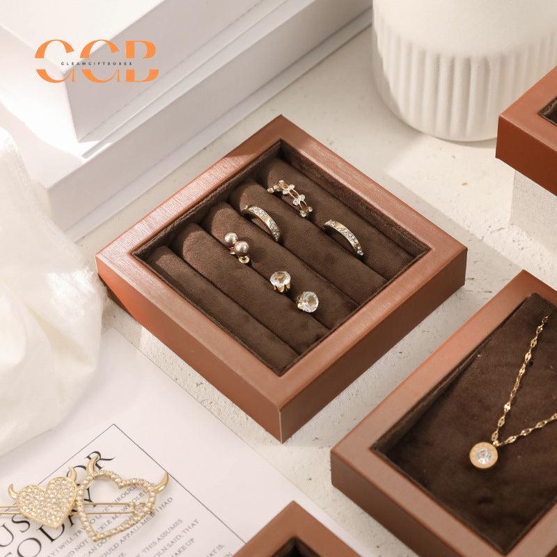 Brown Velvet Jewelry Tray Organizer for Retail Display Wholesale