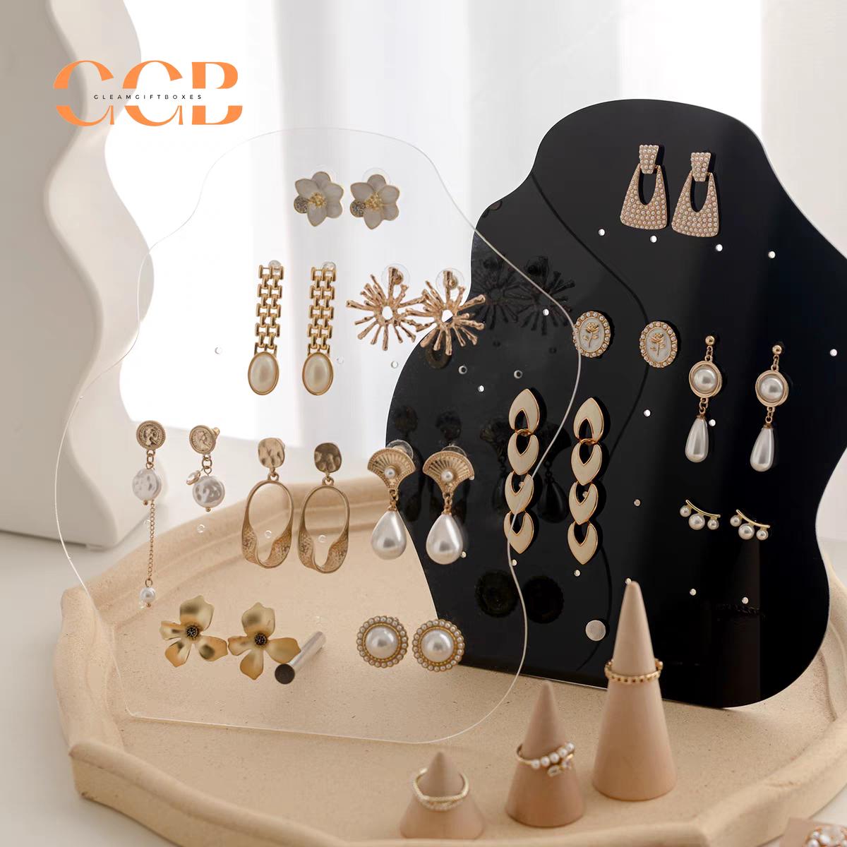 Black Acrylic Earring Display Stand for Jewelry Store Organization