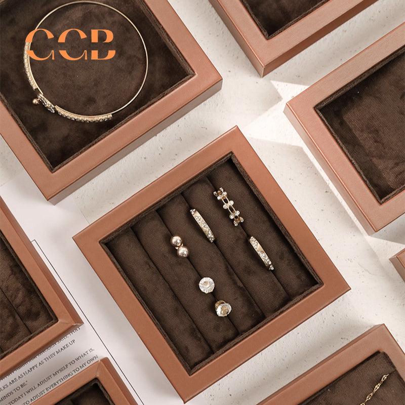 Brown Velvet Jewelry Tray Organizer for Retail Display Wholesale