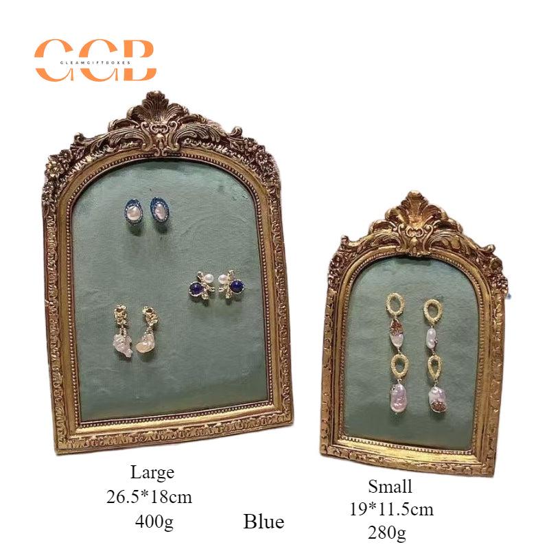 Gold Earring Necklace Jewelry Display Vintage Photography Frame