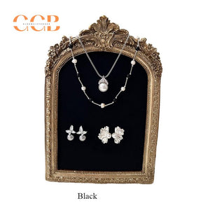 Gold Earring Necklace Jewelry Display Vintage Photography Frame