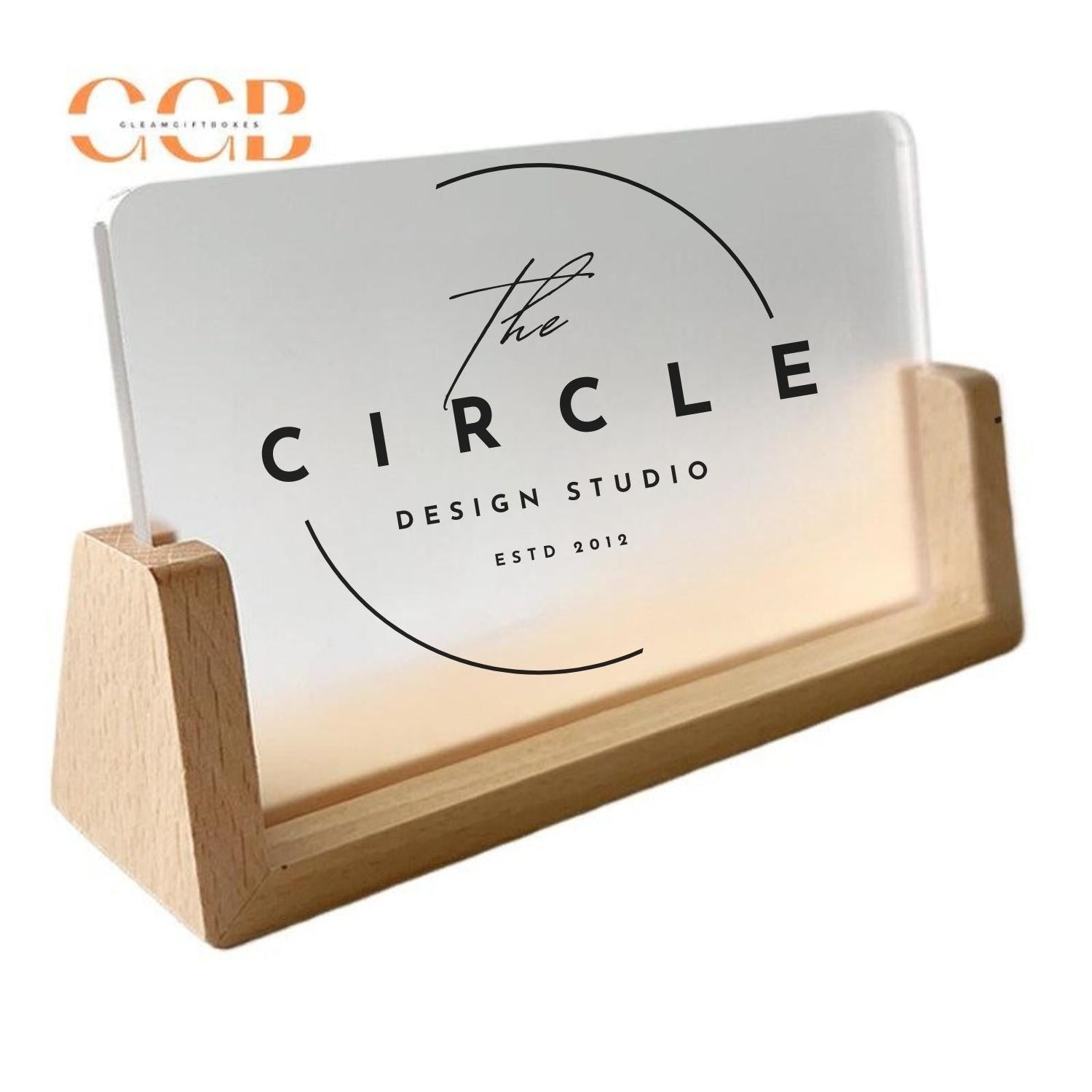Custom Acrylic Jewelry Display Sign with Wood Stand Wholesale