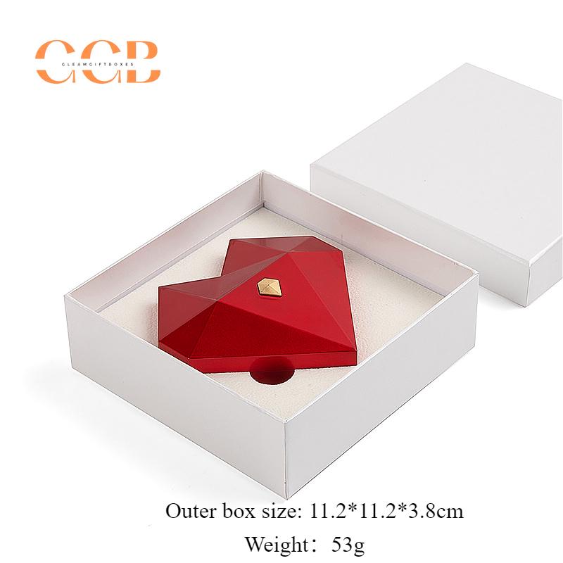 Pop-up ring heart-shaped jewelry box