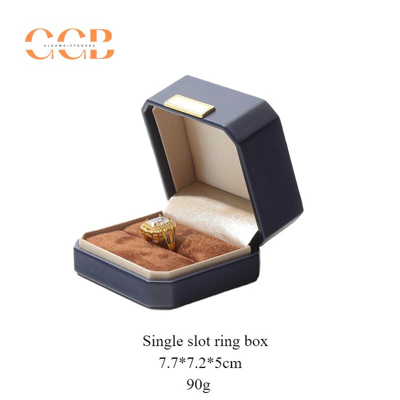 Customised PU Leather Blue Jewelry Box