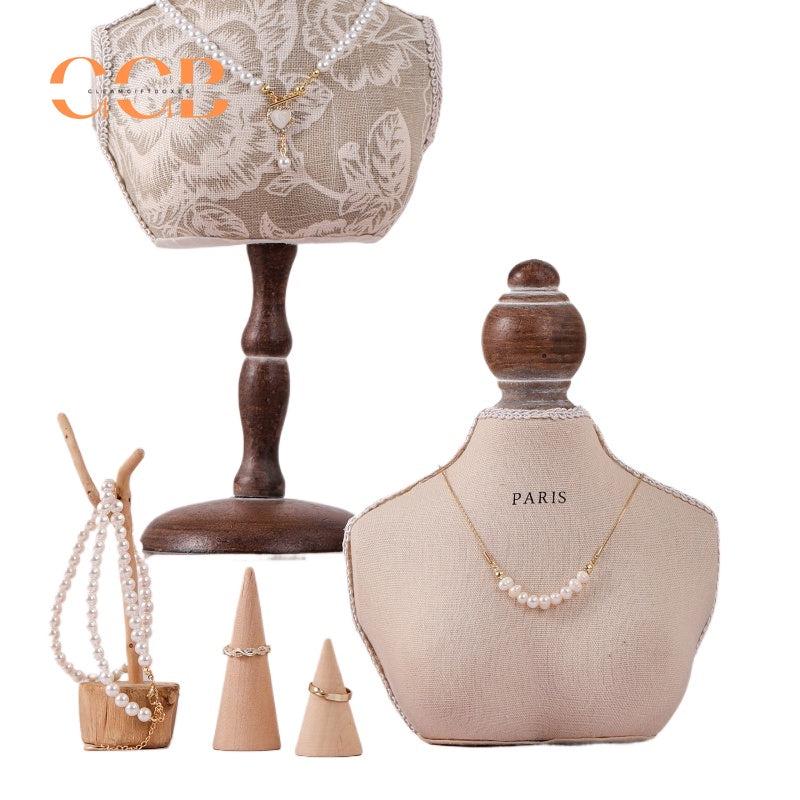 Wooden Necklace Display Stand for Jewelry Stores and Popup Shops
