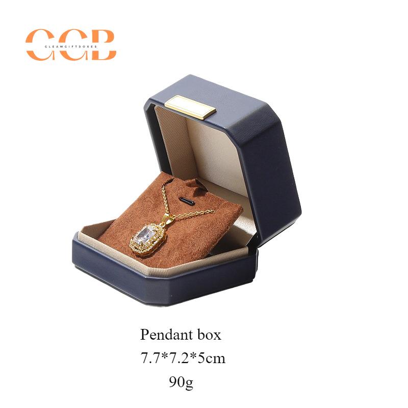 Customised PU Leather Blue Jewelry Box