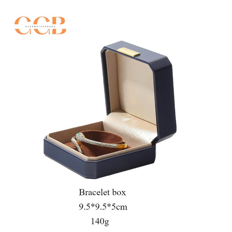 Customised PU Leather Blue Jewelry Box