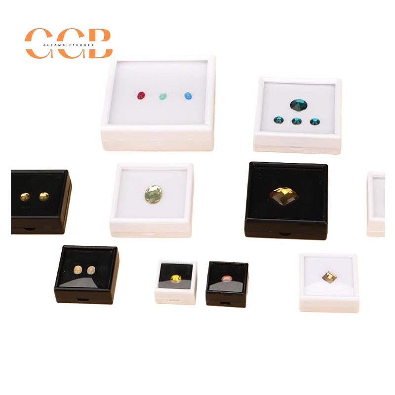 20/50/100pcs White Plastic Gemstone Display Boxes for Jewelry Storage Wholesale
