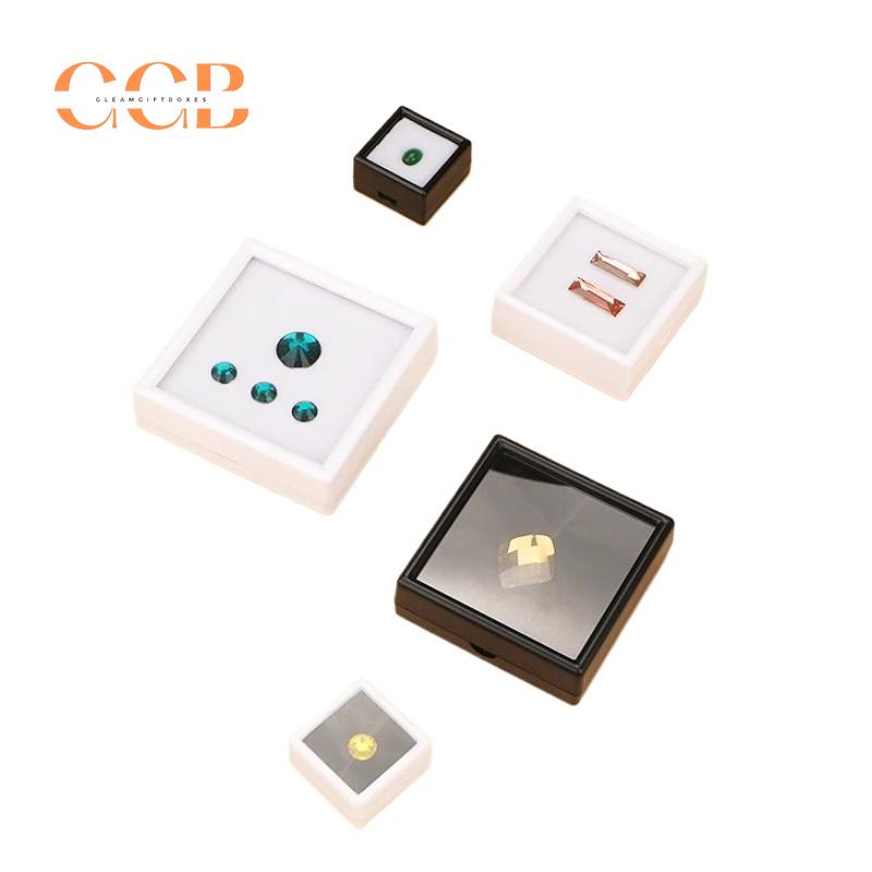20/50/100pcs White Plastic Gemstone Display Boxes for Jewelry Storage Wholesale