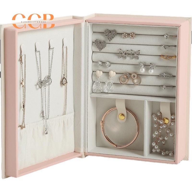 Storybook pu leather book jewelry box