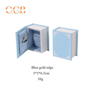 Mini book jewelry ring box