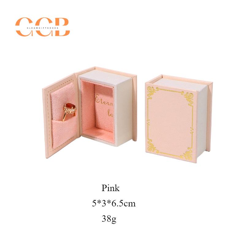Mini book jewelry ring box