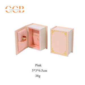 Mini book jewelry ring box