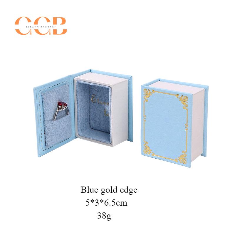 Mini book jewelry ring box