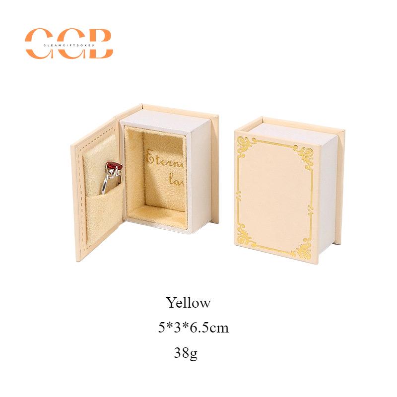 Mini book jewelry ring box