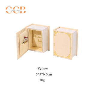 Mini book jewelry ring box