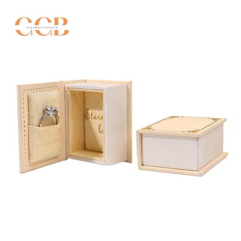 Mini book jewelry ring box