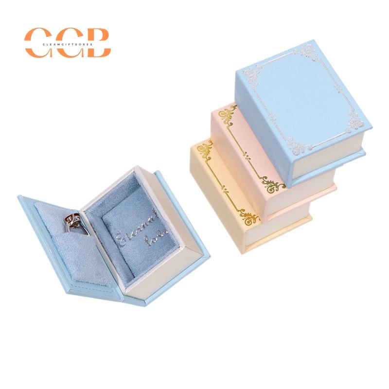 Mini book jewelry ring box