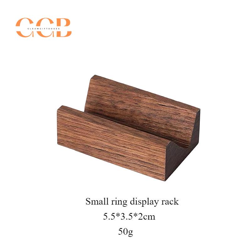 Walnut Wood Ring Display Stand for Jewelry Organization and Photography