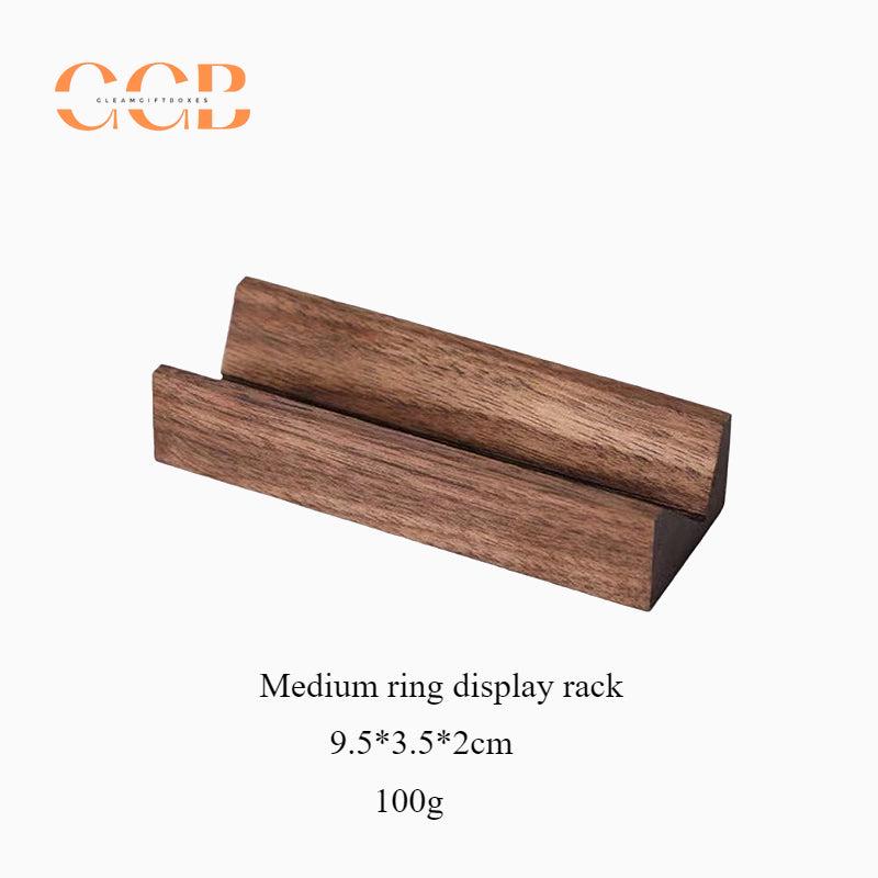 Walnut Wood Ring Display Stand for Jewelry Organization and Photography