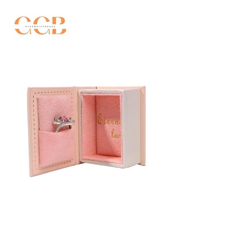 Mini book jewelry ring box