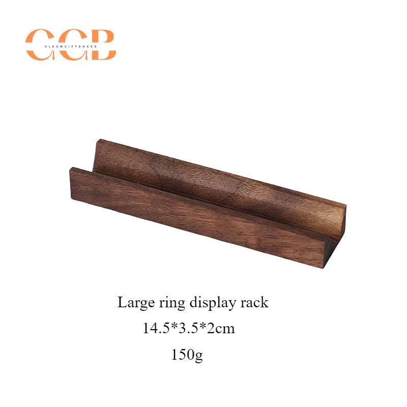 Walnut Wood Ring Display Stand for Jewelry Organization and Photography