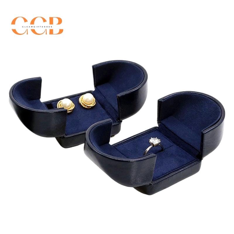 Premium Pu Leather Blue Jewelry Box
