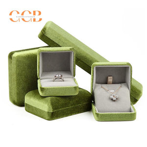 Gray Velvet Necklace Earring Ring Jewelry Box