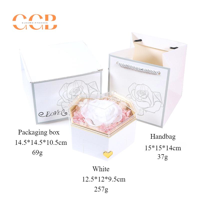 Preserved flower rose ring and pendant ring box