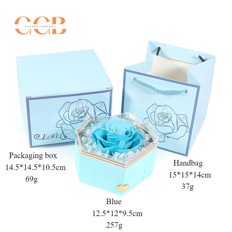 Preserved flower rose ring and pendant ring box