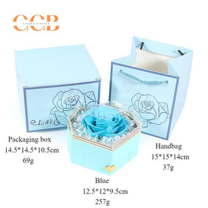 Preserved flower rose ring and pendant ring box