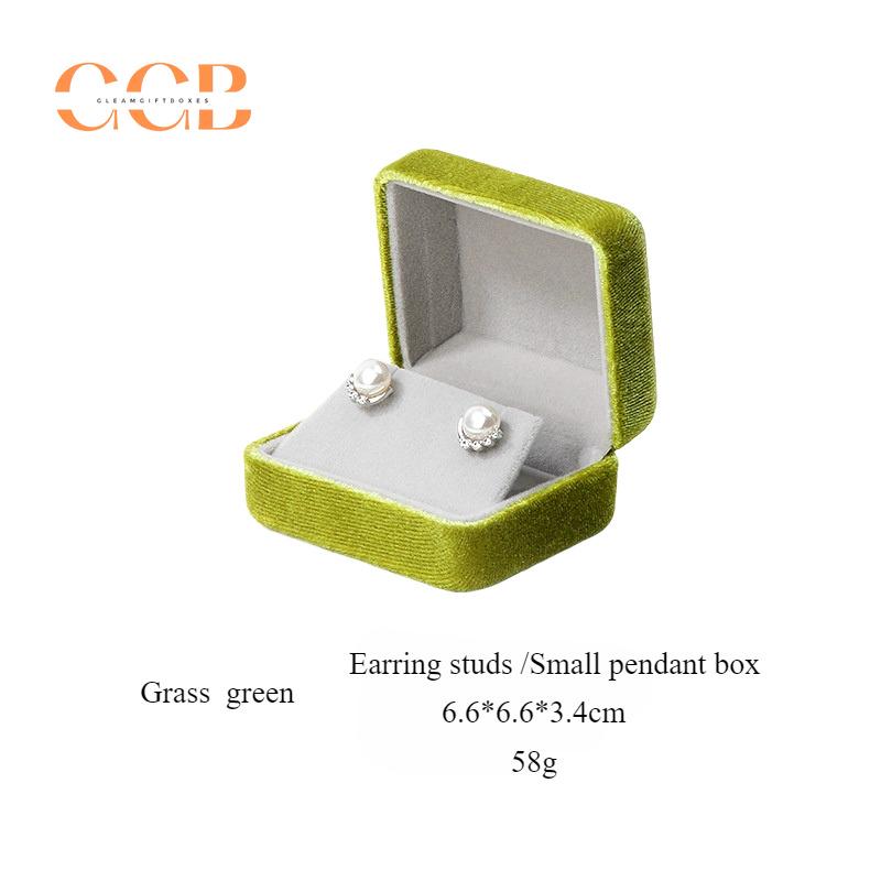 Gray Velvet Necklace Earring Ring Jewelry Box