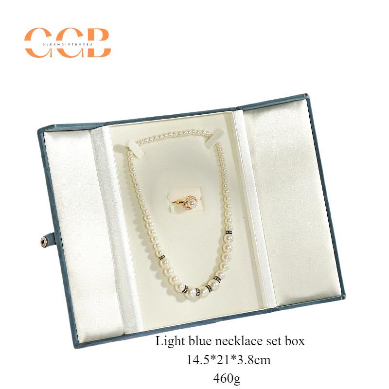 Elegant Pearl Necklace Or Pearl Jewelry Set Box, Velvet Set Jewelry Box, Jewelry Organizer, Microfiber Pearl Jewelry Storage Case