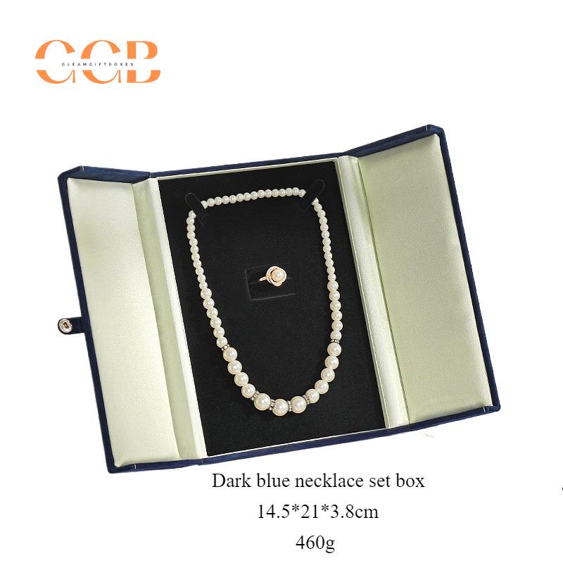Elegant Pearl Necklace Or Pearl Jewelry Set Box, Velvet Set Jewelry Box, Jewelry Organizer, Microfiber Pearl Jewelry Storage Case