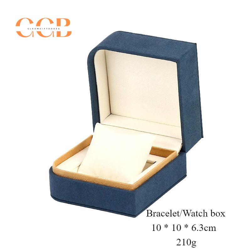 Wholesale Blue Microfiber Jewelry Box