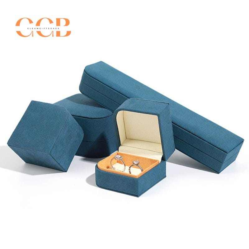 Wholesale Blue Microfiber Jewelry Box